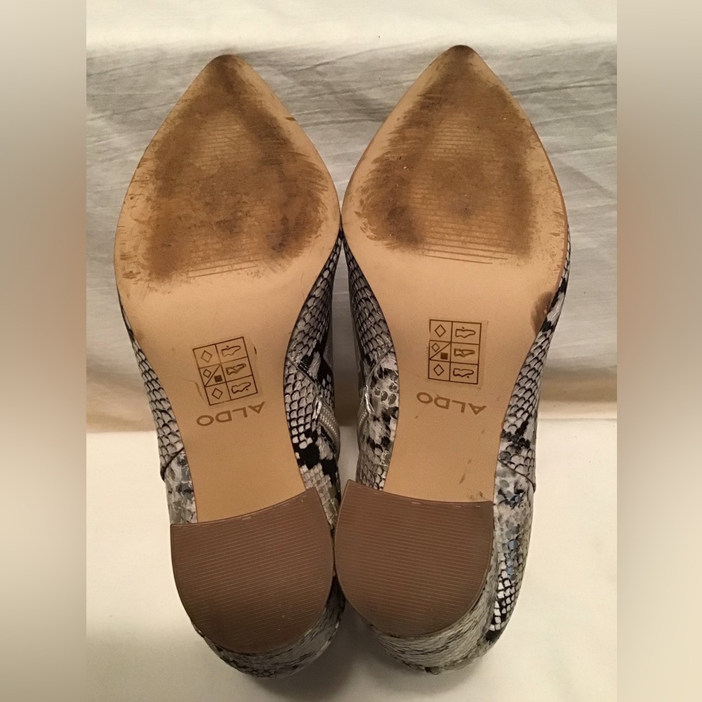 Aldo Snake Print And Metallic Gold Pointed Toe Hi… - image 4